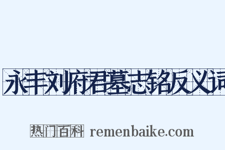 永丰刘府君墓志铭反义词是什么意思的图片